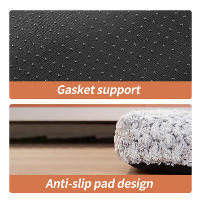 Dog Crate Bed Pad Rose Velvet Dog Beds For Small Medium Large Dogs Circle Fleece Plush Soft Pet Beds Dog Mats Sleeping Fluffy