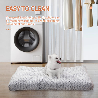 Dog Crate Bed Pad Rose Velvet Dog Beds For Small Medium Large Dogs Circle Fleece Plush Soft Pet Beds Dog Mats Sleeping Fluffy